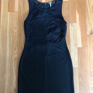Black mesh mini dress